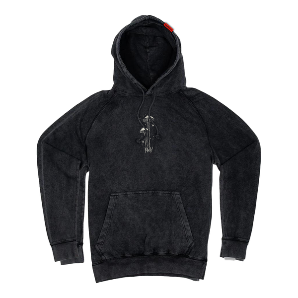 Anxious Mushroom Hoodie -Vintage Wash Black