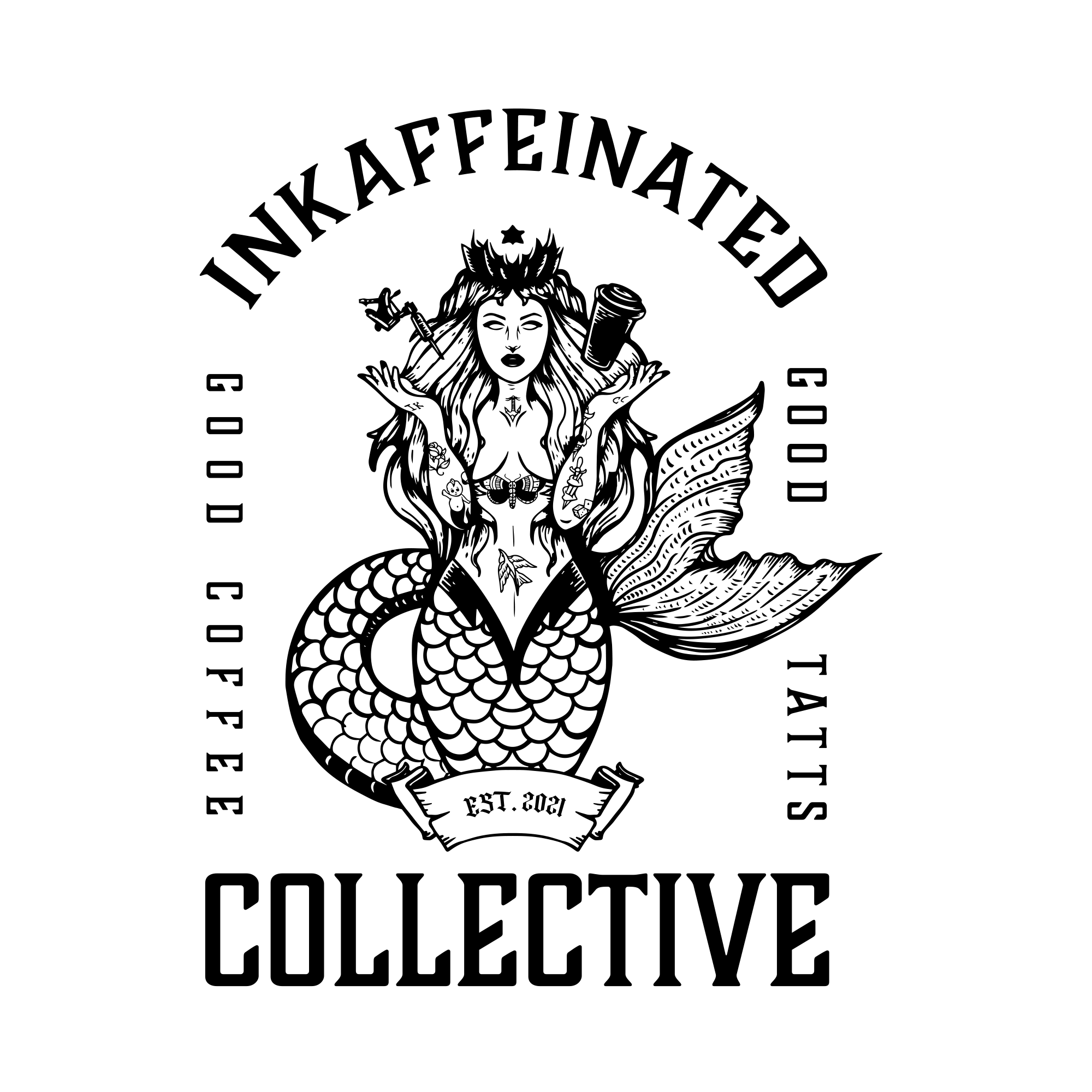 3”Inkaffeinated Collective Mermaid Sticker FREE WITH PURCHASE