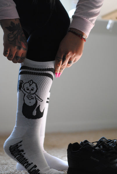 WHITE BLACK-INKAFFEINATED SOCKS